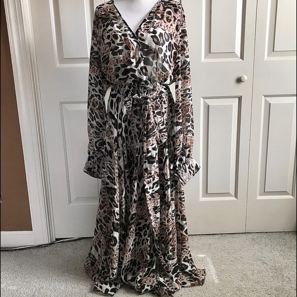 Karen T Design Dresses & Skirts - Karen T Design Brown Animal Print Dress